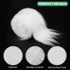 M METERXITY Faux Fur Fabric Precut Strips, 59x4 Inch Plush Faux Fur Fabric Square Fluffy Fuzzy Craft Fur for DIY Crafts/Christmas/Halloween Gnome Beard/Cosplay [White] view 2