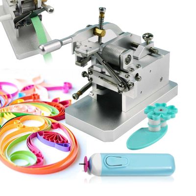 Manual Quilling Fringer Machine, DIY Manual Paper Quilling Machine with Roller Quilting Tools & Paper Quilling Pen, 0.3~4mm Width Adjustable for Flower Making