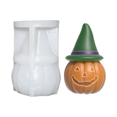 3D Pumpkin Candle Molds, 3D Halloween Candle Molds, Pumpkin Silicone Candle Molds for Candle Making, DIY Soap Bath Bomb Chocolate Cake Decoration, Ideal DIY Moulds for Halloween Party (B)