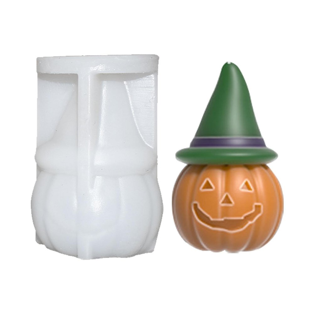 3D Pumpkin Candle Molds, 3D Halloween Candle Molds, Pumpkin Silicone Candle Molds for Candle Making, DIY Soap Bath Bomb Chocolate Cake Decoration, Ideal DIY Moulds for Halloween Party (B)
