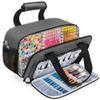 Case Organizer for up to 216 Markers, Large Bag With Carrying Handle, Holder (Length up to 5.1"), Aluminum Foil Liner Easy Cleaning, Patented Design (Grey) view 1