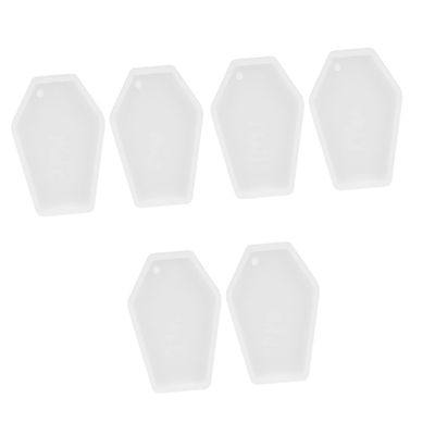 JEWEDECO 6pcs Coffin Charms Mold for Keychain Pendants Lightweight Crafting Molds for Jewelry Making Decorative Projects Parent Creativity