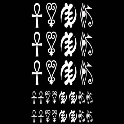 Adinkra Egyptian Symbols 28 pcs White Fused Glass Decals
