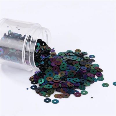 10g/Pack 2-6mm Multi Size Flat Round Loose Sequins for Craft Sequin Paillettes Sewing Wedding Dress Accessories(AB Black 320,3mm 3000pcs)