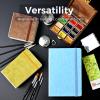 Funto Watercolor Journal 2-Pack, 3.9x3.9, 44 Pages Each,Cold-Pressed 100% Cotton, Pearlescent PU Leather Brown Hard Cover, Art Supplies for Watercolor view 4