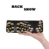 DRTGEDS Japanese Sushi Black Fashion Multifunctional Leather Pencil Case With Large Storage Capacity Pencil Pouch view 4