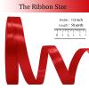 OMAIGAR Red Ribbon 1/2 Inch Width, Solid Satin Ribbons with 50 Yards Length Silk Fabric for Gift Wrapping or Wedding Party Birthday Decoration - Red,1/2 Inch x 50 Yards view 2