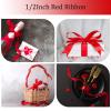 OMAIGAR Red Ribbon 1/2 Inch Width, Solid Satin Ribbons with 50 Yards Length Silk Fabric for Gift Wrapping or Wedding Party Birthday Decoration - Red,1/2 Inch x 50 Yards view 3