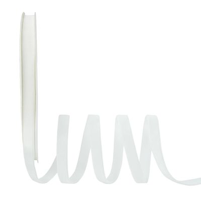 QAVBFA White Velvet Ribbon, 3/8 Inch x 20 Yards Spool, Use for Choker, Gift Wrapping, Floral Bouquets, Boutonnieres