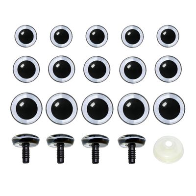 BESTCYC 1Box(120pcs)14mm/16mm/18mm 3D Plastic Safety Eyes Transparent Craft Crochet Doll Eyes with Washers for DIY Making or Repair of Amigurumi Stuffed Animals,Dolls, Crochets Supplies