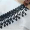WATDEE Width 8.5cm Tassel Water-Soluble Embroidery Lace Lace Accessories Decorative DIY Materials Clothing Skirt Curtain Accessories 5 Yards(Black) view 1