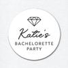Personalized Bachelorette Party Stickers with Diamond, Modern Bachelorette Favor Labels, Port of Reverie Paper Co view 2