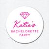 Personalized Bachelorette Party Stickers with Diamond, Modern Bachelorette Favor Labels, Port of Reverie Paper Co view 3
