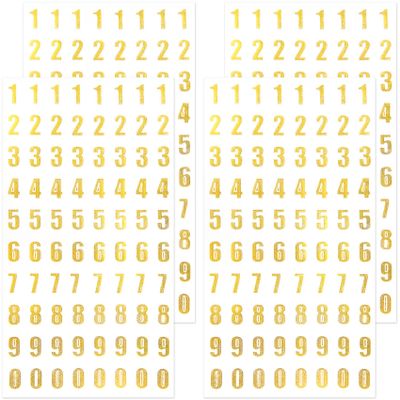 ANCIRS Gold Glitter Number Stickers Set (0-9) - 4 Sheets, 320pcs Small Self-Adhesive Sparkle Numbers for DIY Arts, Craft, Greeting Cards, Gift, Scrapbooks Decoration