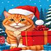 QZOTRXI DIY Christmas Diamond Painting Kits, Christmas Cat Gifts Diamond Art Kits for Adults, 5D Diamond Painting Kits,Round Full Drill Diamond Art Crafts for Home Wall Decor 16x20 Inch view 1