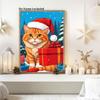 QZOTRXI DIY Christmas Diamond Painting Kits, Christmas Cat Gifts Diamond Art Kits for Adults, 5D Diamond Painting Kits,Round Full Drill Diamond Art Crafts for Home Wall Decor 16x20 Inch view 2
