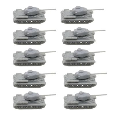 10PCS World War II Tanks T-34 DIY Model 1/700 1/350 Scale Model Tank Resin Assembly Model Battle-Vehicle for DIY Military Hobbys(1/350(2.3CM))