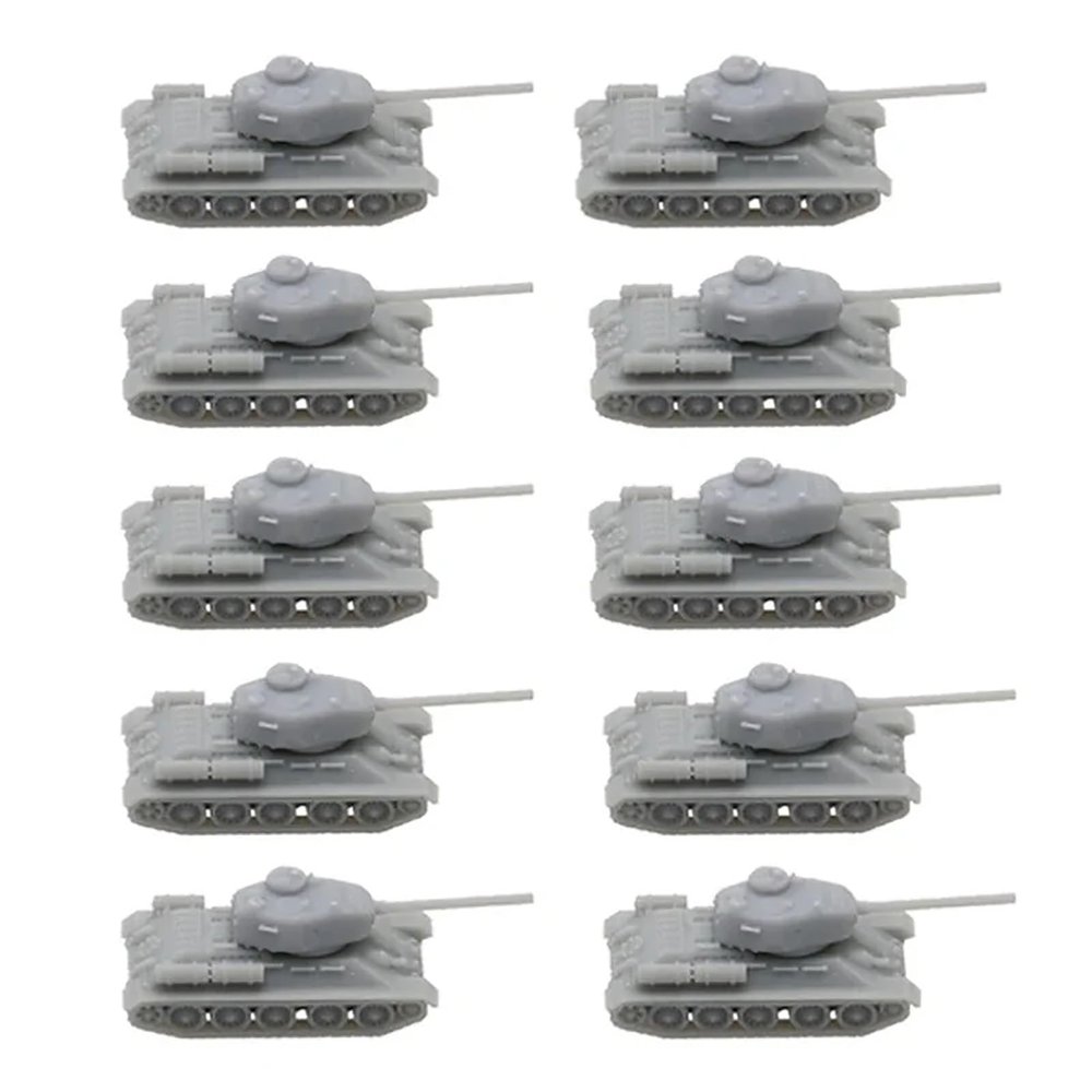 10PCS World War II Tanks T-34 DIY Model 1/700 1/350 Scale Model Tank Resin Assembly Model Battle-Vehicle for DIY Military Hobbys(1/350(2.3CM))