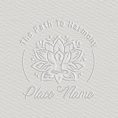 Custom Meditation Embosser - Path to Harmony with Personalized Name - 1-5/8" Round Embosser, Mindfulness Embosser, Harmony Embosser, Spiritual Embosser, Wellness Embosser, Zen, Tranquility Embosser