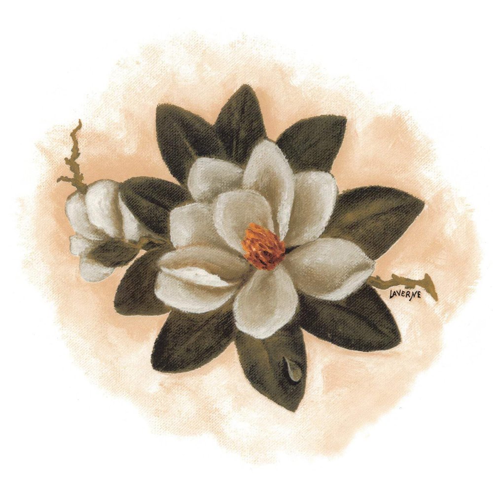 Flowers White Magnolia Overglaze Ceramic Decals 3 Inch (9 Decals)