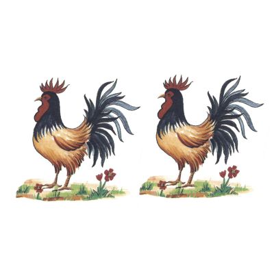 Cockerel Rooster Overglaze Ceramic Decals 2.75 Inch (4 Decals)