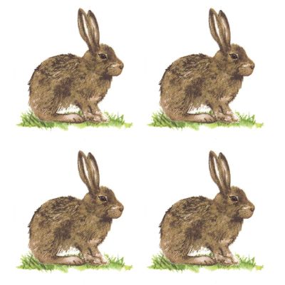 Rabbit Forest Overglaze Waterslide Ceramic Decals 4 Inch (2 Decals)