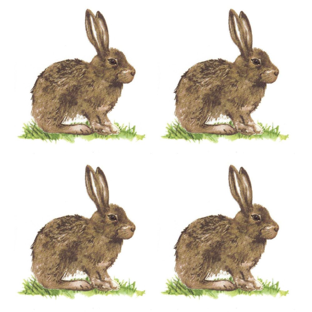 Rabbit Forest Overglaze Waterslide Ceramic Decals 4 Inch (2 Decals)