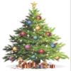 Christmas Tree Overglaze Waterslide Ceramic Decals 3.75 Inch (2 Decals) view 1