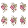 Pink White Rose Spray Overglaze Ceramic Decals 2.5 Inch (4 Decals) view 1