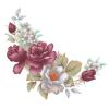 Pink White Rose Spray Overglaze Ceramic Decals 2.5 Inch (4 Decals) view 2