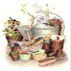 Flower Pot Pansy Bird 1 pc 5" X 4" Waterslide Ceramic Decal view 1