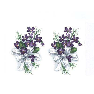 Violet Bouquet Overglaze Ceramic Decals 2.75 Inch (4 Decals)