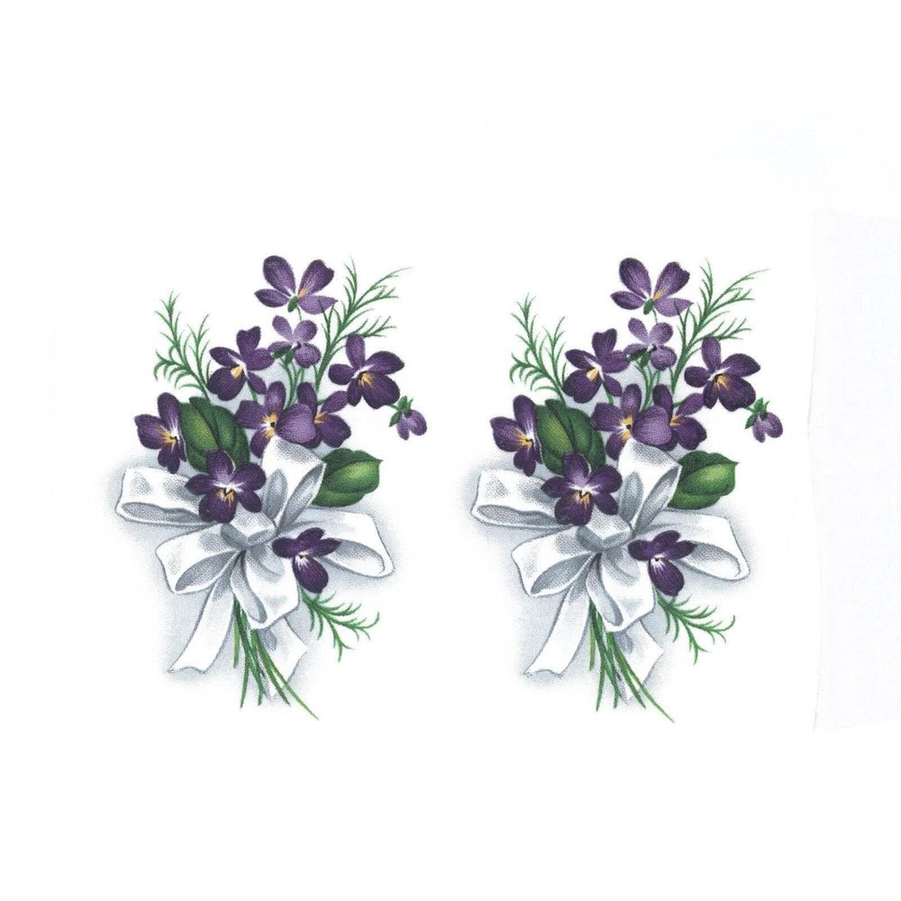Violet Bouquet Overglaze Ceramic Decals 2.75 Inch (4 Decals)