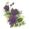 Purple Rose Spray Flower Overglaze Ceramic Decals 5 Inch (2 Decals) view 1