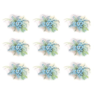 Flowers Blue Forget Me Not Overglaze Ceramic Decals 1.5 Inch (12 Decals)