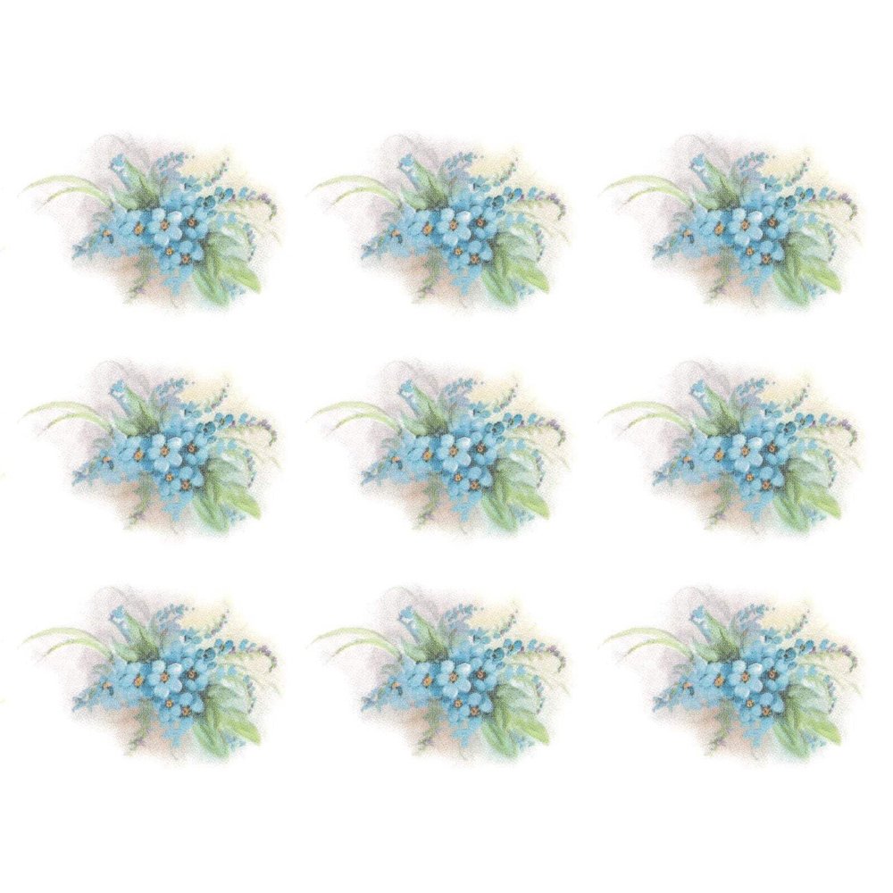 Flowers Blue Forget Me Not Overglaze Ceramic Decals 1.5 Inch (12 Decals)