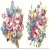 Pink Rose Wildflower Bouquet Flower Overglaze Waterslide Ceramic Decals 3 Inch (7 Decals) view 1