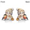 DoxQcs DIY Dot Diamond Ornaments for Adults, Christmas Diamond Art Painting Home Decoration Desktop Ornaments for Home Office Decor (Double-Sided Pattern Single-Sided Diamond)-#16-Snowman view 2