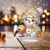 DoxQcs DIY Dot Diamond Ornaments for Adults, Christmas Diamond Art Painting Home Decoration Desktop Ornaments for Home Office Decor (Double-Sided Pattern Single-Sided Diamond)-#16-Snowman view 4