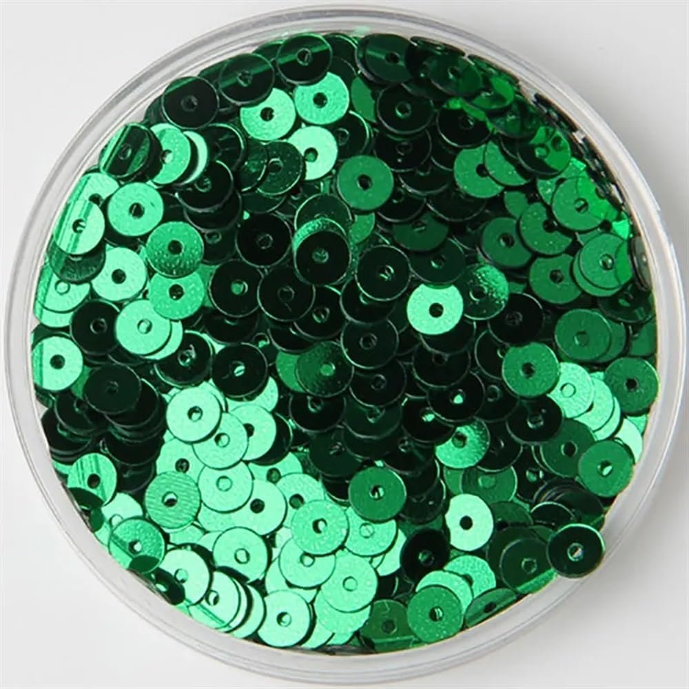10g/20g/50g Flat Round Loose Sequin Sequin Suitable for Sewing Craft DIY Costume Accessory(Green,4mm 20g)