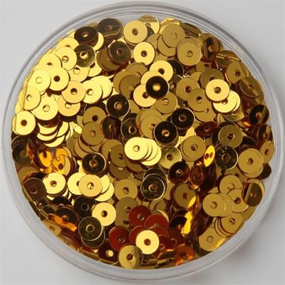 10g/20g/50g Flat Round Loose Sequin Sequin Suitable for Sewing Craft DIY Costume Accessory(Gold,5mm 50g)