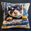 Kitquiver DIY Hook Latch kit Cartoon Ferret Cushion Making kit Cartoon Animals DIY Hook Crochet Yarn Needle Craft Easy Handmade Cushion for Home Sofa Decoration 43x43cm view 1