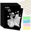 MUFEKUM 60 Sheets Scratch Paper Art Set, Scratch Off Paper Black Coated Scratchboard Craft Kits, Laser Scratch Paper, Scratch Art Paper for Adult (11.4"x8.1") view 1