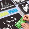 MUFEKUM 60 Sheets Scratch Paper Art Set, Scratch Off Paper Black Coated Scratchboard Craft Kits, Laser Scratch Paper, Scratch Art Paper for Adult (11.4"x8.1") view 4
