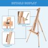 Falling in Art Tripod Field Painting Easel, Portable Artist Easel for Plein Air Painting, Adjustable Solid Beech Wood Art Easel for Adults, Holds Canvas up to 31 inches view 3