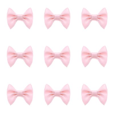 Tupalizy Mini Satin Ribbon Bows Small Craft Sewing Fabric Bows for Christmas Decoration Bow Ties Scrapbook Gift Bags Boxes Greeting Invitation Cards Wedding Party Favor, 35x25mm, 50PCS (Pink)