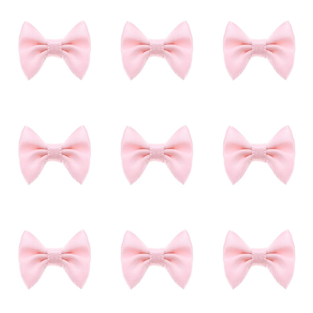 Tupalizy Mini Satin Ribbon Bows Small Craft Sewing Fabric Bows for Christmas Decoration Bow Ties Scrapbook Gift Bags Boxes Greeting Invitation Cards Wedding Party Favor, 35x25mm, 50PCS (Pink)