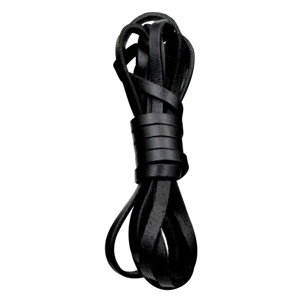 Heoaaoeh 2 Meters Flat Leather Cord for Jewelry, 5mm Flat Genuine Leather Cord Braiding String for for DIY Crafts, Tassel, Leather Shoe Lace