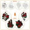 BEUNITONE 4 Set Skull Embroidery kit for Beginners Flower Starter Kits Halloween Skull with Flowers DIY Needlepoint Kit for Adults with Instruction Rose Skull Handmade Embroidery Kits for Gifts view 4