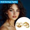 PATIKIL 2 Pcs Earring Backs, 14K Gold Locking Earring Backs Replacements Hypoallergenic Metal Earring Stopper Secure Locking Charm for Studs, Heavy Droopy Earrings, Gold view 4